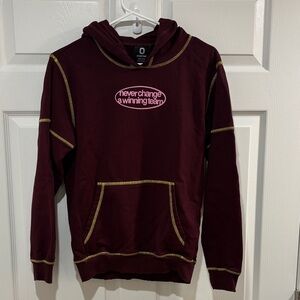 Kids Burgundy Hoodie with Embroidered Design
